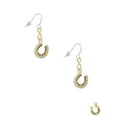 thumbnail image 2 of Delight Jewelry Beaded Clear Goldtone Crystal Horseshoe with Good Luck Gold Tone Infinity French Earrings, 2 of 4