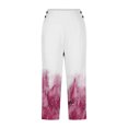 thumbnail image 4 of LEKWK Trouser Yoga Pants for Women Floral Print High Waist Buttons Capri Yoga Pants Side Slit Pockets Summer Straight Leggings Stretchy Gym Outfits, 4 of 5