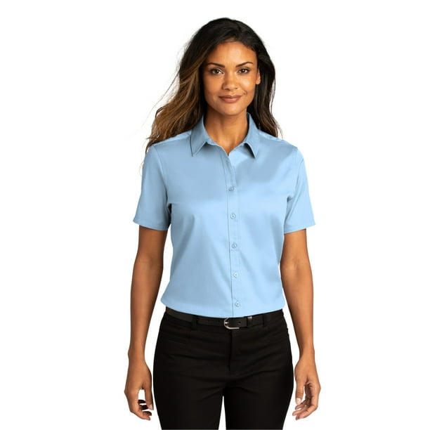 Port Authority Short Sleeve Collared Solid Button-Up Shirt (Women's) 1 ...