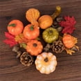 thumbnail image 4 of 50pcs Fall Pumpkins Decor Set Mini Artificial Gourd Maple Leaves Acorns Decors for Halloween Thanksgiving Centerpieces, 4 of 9