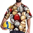 thumbnail image 4 of Baseball Men's Spread Collar Poplin Beach Shirts - Casual Printed Button Down Short Sleeve Summer Tops for Unisex, 4 of 6