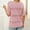 Pink, variant on Womens Tops Puff Short Sleeve Shirts Pleated T Shirts Dressy Casual Business Trendy Summer Tunic Blouse Women Running Shirt Ladies Athletic Wear Womens Shirts Large Tee Shirts Girls Elbow Tops for