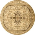 thumbnail image 1 of Ahgly Company Indoor Round Medallion Brown Traditional Area Rugs, 4' Round, 1 of 4