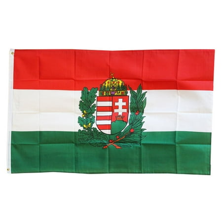 Hungary - 3'X5' Polyester Flag (Crest)