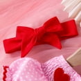 thumbnail image 6 of Tisuna Newborn Girls Summer Dress Polka Dot Heart Print Short Sleeve Crew Neck Dresses Cute Stylish Baby Girls Festival Birthday Party Outfits With Headband Pink Size 18-24 Months, 6 of 9