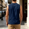 thumbnail image 5 of Tank Tops Men Cotton Linen Sleeveless Button Up V Neck Shirts Summer Casual Vacation Tee, 4XL, 5 of 6