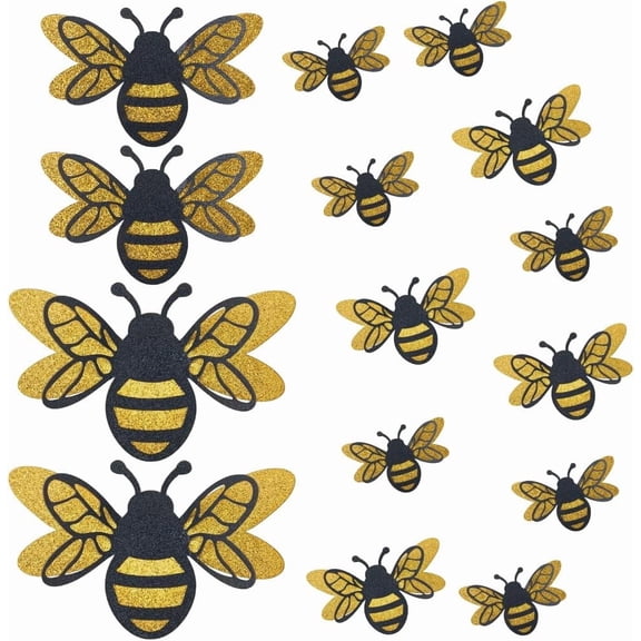 2 Bags PVC 3D Bees Wall Stickers Decal for Wall Decorations Mixed Color 56x90x0.3mm Craft Supplies