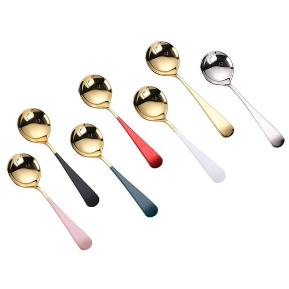 Raindrops 3-Piece Stainless Steel Soup Spoons Set with Ergonomic Smooth Handles, Kitchen Flatware Utensils