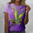 thumbnail image 6 of YueHuiYing Mardi Gras Shirts Women Casual Loose Carnival Graphic T-Shirts Outfit Gifts Holiday Round Neck Shirt Tees, 6 of 6