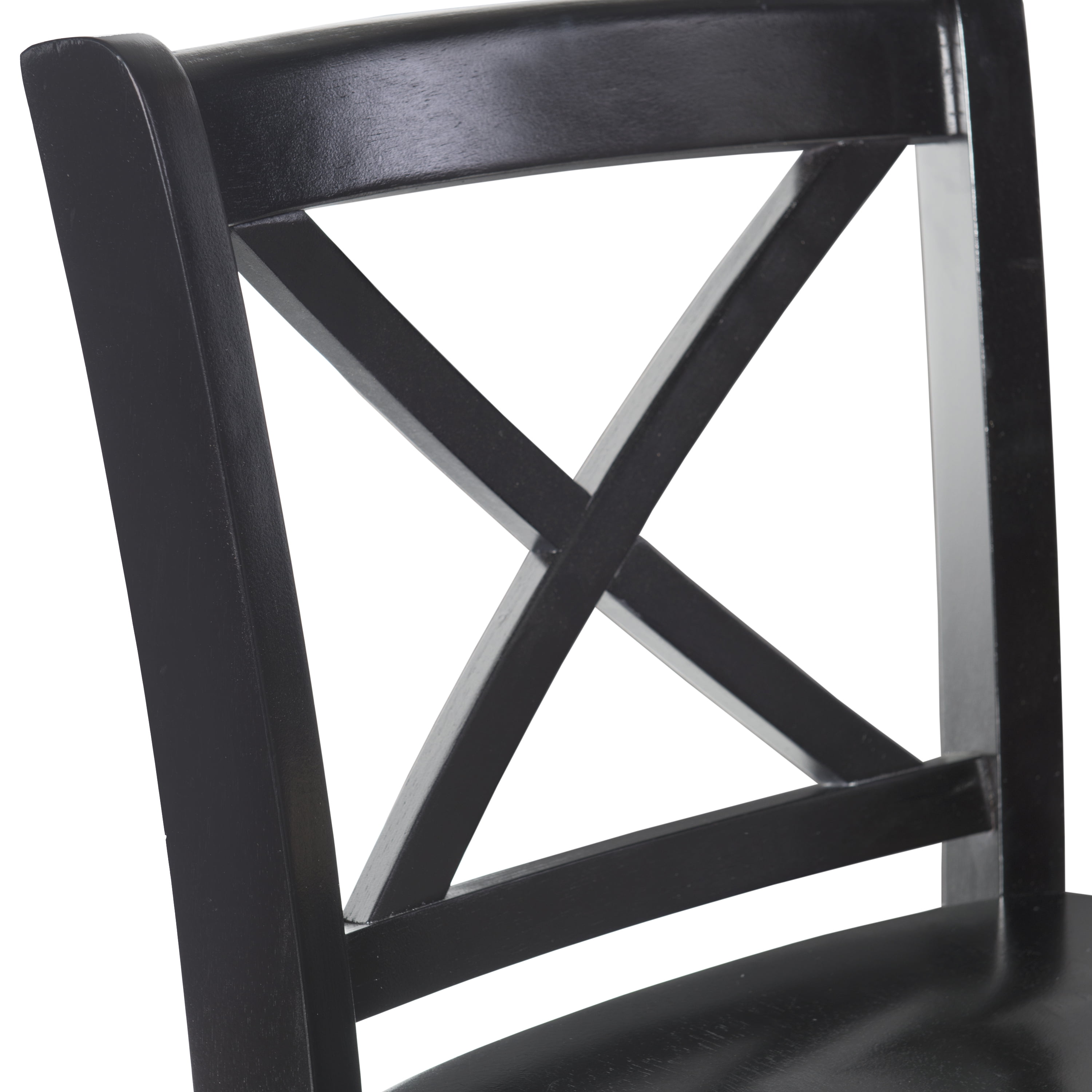 Linon Torino 30" Cross-Back Indoor Wood Bar Stool, Black