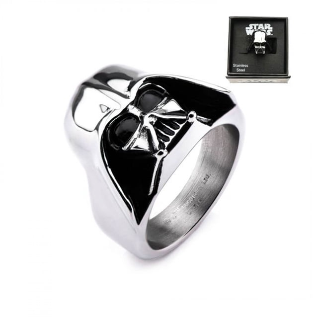 Star Wars Bijoux Bague en Acier Inoxydable 3D pour Hommes, Argent, 12
