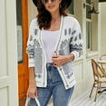 thumbnail image 2 of Lovskoo Cardigan Sweaters for Women Open Front Trendy Spring Long Sleeve Short Coat Blouse Oversized Winter Outerwear Tops Dark Gray, 2 of 7