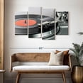 thumbnail image 3 of Elephant Stock Vinyl Record Player Wall Art - Horizontal Multi Panel Canvas - Living Room Wall Decor - Music Multi Panel - Silver And Black Decor - 52" x 32", 3 of 8