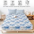 thumbnail image 5 of King Size Fitted Sheet Set - Blue Crab Coastal 3 Piece Bedding Sets 16" Deep Pocket Fitted Sheet with 2 Pillowcases, Summer Beach Nautical Starfish Brushed Microfiber Hotel Luxury Bed Sheets, 5 of 9