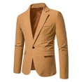 thumbnail image 2 of Gubotare Men's Casual Knit Blazer Suit Jackets Two Button Lightweight Unlined Sport Coat (Khaki,XL), 2 of 4