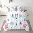 thumbnail image 2 of Erosebridal Little Princess Bedding Sets Twin Size,Kawaii Girls Comforter Sets with Sheets,Blue Carriage Caslte Bed in a Bag Twin Size For Girls,Ultra Soft Room Decor Reversible,7-Piece, 2 of 7