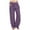 Purple, variant on XIAONU Womens Pants Cotton-Linen Drawstring baggy pleasure Wide-Leg Pants Elastic High Waist Solid Color Long Trousers