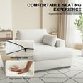 thumbnail image 6 of UIXE Chaise Lounge Indoor Upholstered Corduroy Sofa with Left Armrest for Living Room Bedroom, Beige, 6 of 7