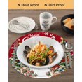 thumbnail image 3 of 13 Inch Round Placemats Set of 4, Red Christmas Snowman Non Slip Heat Insulation PP Table Mats, Xmas Tree Snowflake Botanical Washable Place Mats for Kitchen Dining Party Table Decor, 3 of 7