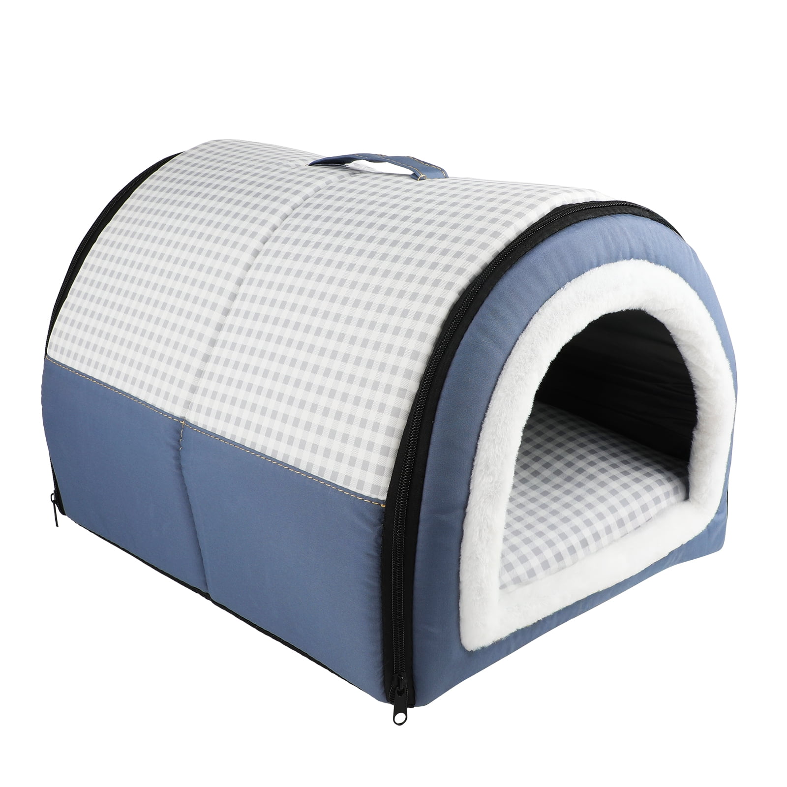 MASBRILL 2-in-1 Dog & Cat Bed with Reversible Pillow – Soft Warm Cozy Pet House for Indoor Small to Medium Dogs with Anti-Slip Bottom, Foldable & Waterproof ,17.7inch