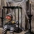 thumbnail image 4 of HUASHENG Screaming Animated Halloween Decorations Halloween Decor Prop With Motion Sensor Scary Cage Prisoner House Decor Hanging Light Up Decorations, 4 of 5
