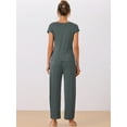thumbnail image 3 of DARING DIVA Women's 2 Pcs Modal Pajama Loungewear Set Long Pants Sweatsuit Deep Grey L, 3 of 6