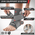 thumbnail image 4 of Sleeve Stars Ankle Brace for Sprained Ankle, Ankle Support for Women & Men, Single, Gray, Large, 4 of 10