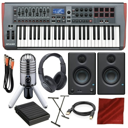Novation Impulse 49 USB Midi Keyboard Controller with PreSonus Eris E3.5 Monitor