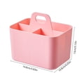 thumbnail image 2 of JWZZYD Multiuse Caddy Organizer with Handle, Portable Divided Plastic Tote Bin, Stationary Pen Marker Crayons Supplies Storage - Bathroom, Classroom, Office, Desk Holder(Pink), 2 of 6