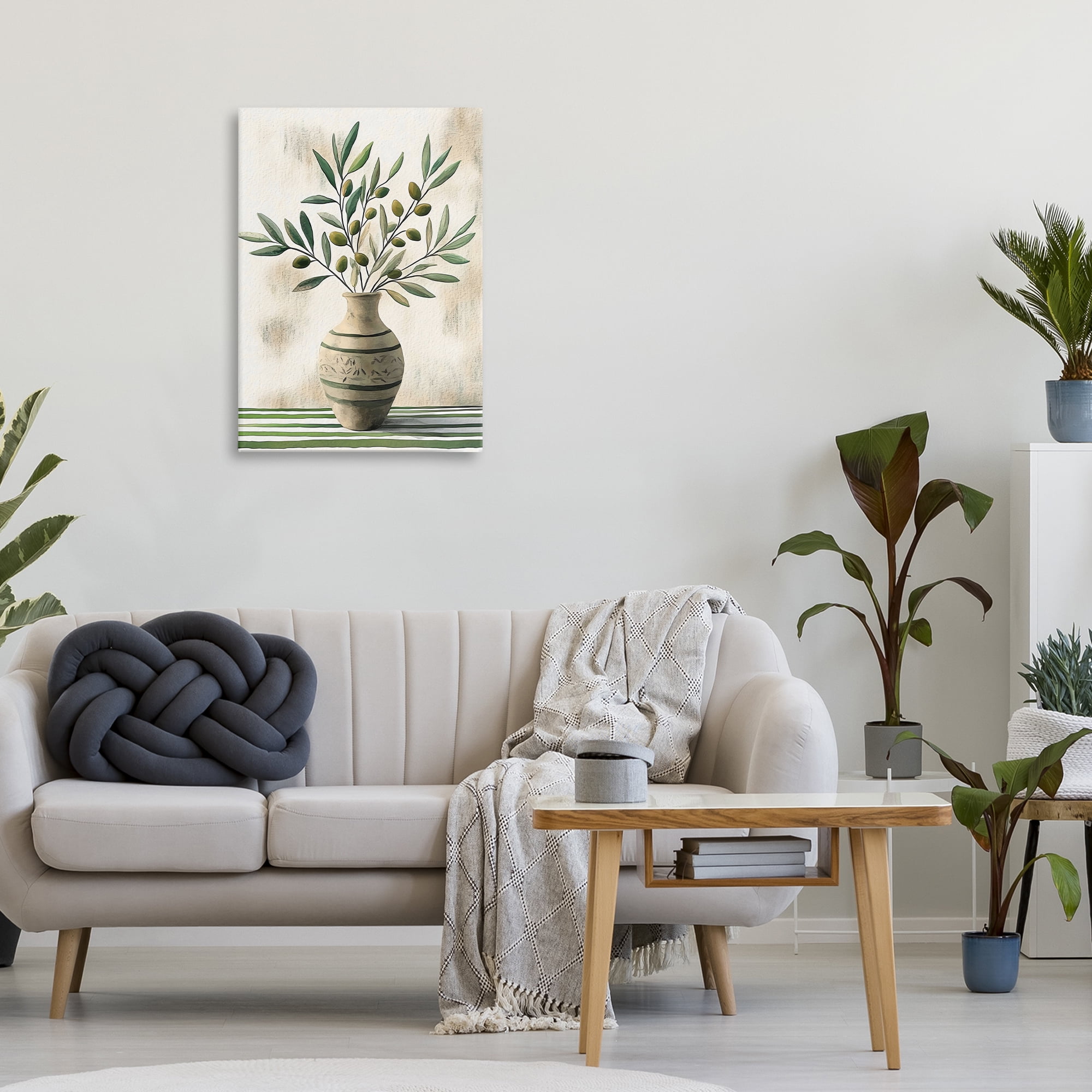 Stupell Industries Vase of Olive Branches Canvas Wall Art, design by Creative Studio