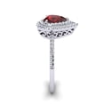 thumbnail image 4 of SuperJeweler 1 Carat Pear Shape Garnet and Double Halo Diamond Ring In Sterling Silver For Women, 4 of 6
