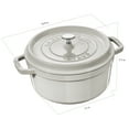 thumbnail image 4 of Staub Cast Iron 7-qt Round Cocotte - White Truffle, 4 of 12