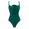 thumbnail image 1 of iTNHFP Maillot de Bain pour Femmes Grande Taille Maillot de Bain Uni Style Rétro Français, 1 of 3