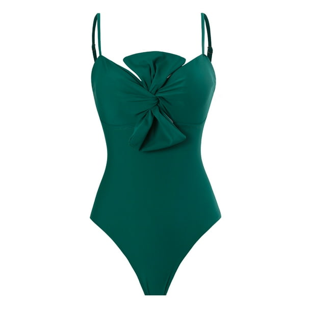 WILLBEST Trajes de Baño Mujer 2 Piezas Traje de Baño Sólido Para Mujer Con Estilo Retro Francés Y