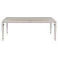 thumbnail image 4 of HomeStock Antique Appeal Rectangular Dining Table - Metallic Platinum with PVC and Mirror Edge, Extension Leaf, Asian Hardwood, Elegant Design, 4 of 6