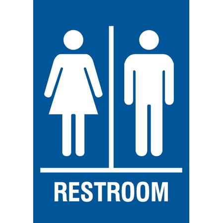 Family Restroom Blue Sign - Men Women Bathroom (Best Women's March Signs)
