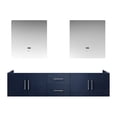 thumbnail image 2 of Navy blue double bath vanity with open cabinet shelf | Used in high - traffic bathrooms | Ensures ample storage and fast install, 2 of 4