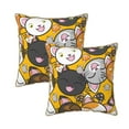 thumbnail image 1 of Velvet Decorative Throw Pillow Covers Set of 2, Soft Square Cushion Cover with Invisible Zipper Cute Cartoon Doodle Cat Printing, 18"x18", 1 of 7