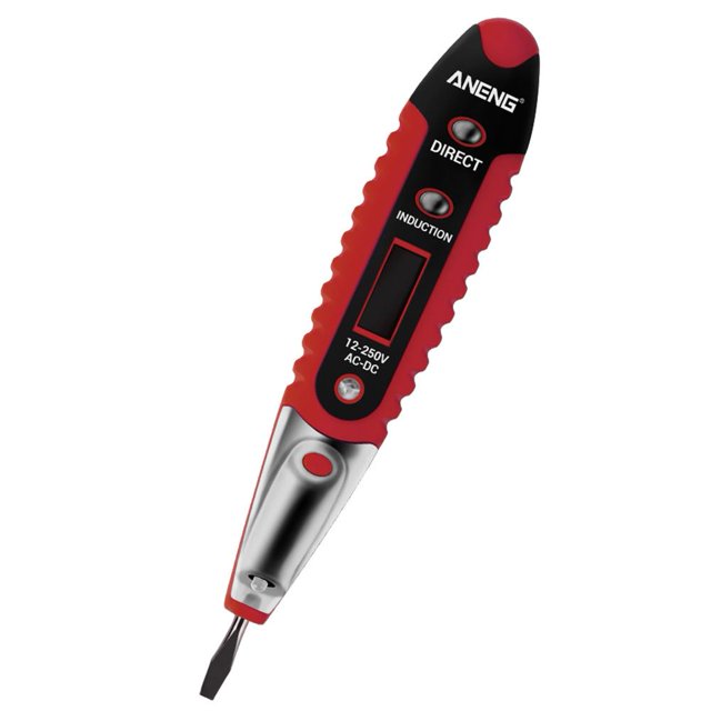 Probador del detector de la pluma de la prueba del voltaje de la pantalla digital del LCD rojo