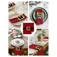 thumbnail image 4 of Christmas Santa Cloth Napkins Washable Set of 4, Black Golden Belt Red Backdrop Reusable Dinner Table Napkins Cloth Bulk for Weddings Kitchen Restaurants Hotel Events Parties 20 x 20 Inch, 4 of 9
