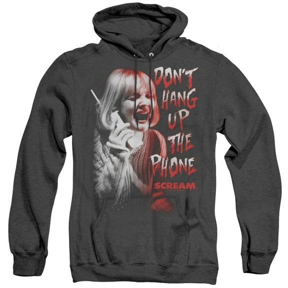 Scream Dont Hang Up Adult Heather Hoodie Sweatshirt Black