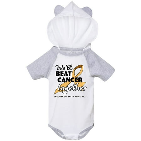 

Inktastic We ll Beat Cancer Together- Childhood Cancer Awareness Gift Baby Boy or Baby Girl Bodysuit