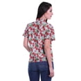 thumbnail image 4 of Moomaya Printed Half Sleeve Shirt For Women Button Down Collar Casual Top, 4 of 6