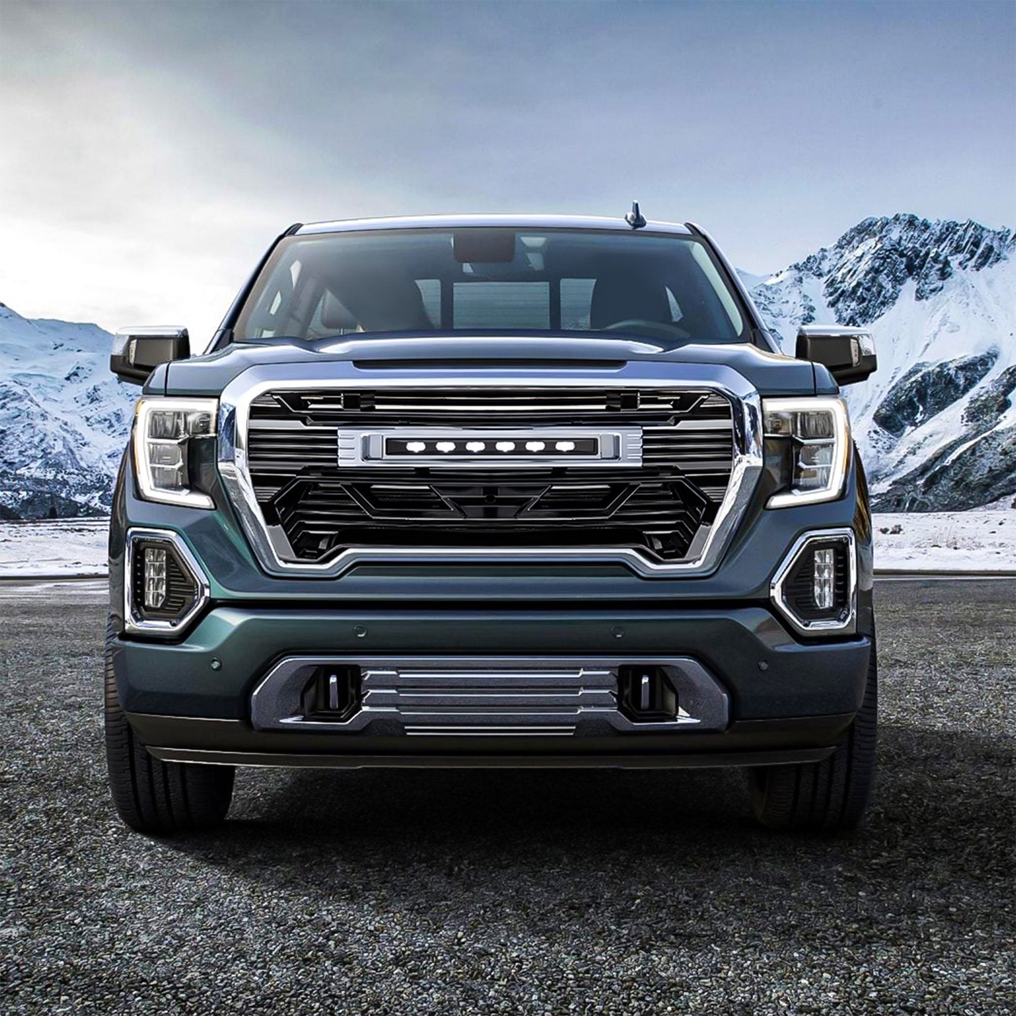 AMERICAN MODIFIED Grille w/Lights for 19-21 GMC Sierra 1500 Base, & SLE