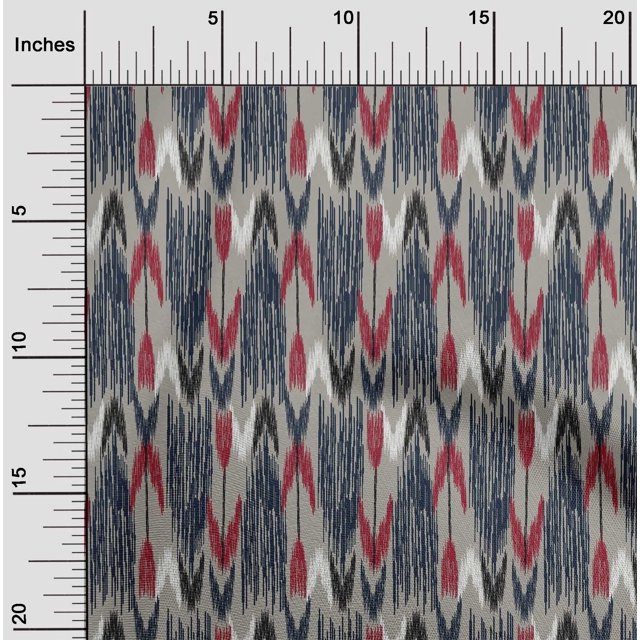 oneOone Viscose Jersey Fabric Arrow Ikat Print Sewing Fabric BTY 60 Inch Wide