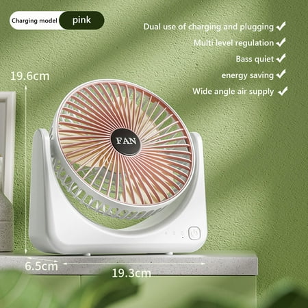 

Fanshiluo USB Fan Desktop Student Dormitory Fan Desktop Charging Silent Electric Fan Shaking Head Fan