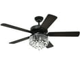 thumbnail image 4 of Dextrus 52in Chandelier Crystal Ceiling Fan with Light and Remote, Crystal Fan Light with 3 Speed, 4 Blades (Dual-Sided Blades), Silent Reversible Motor, Timer - Black, 4 of 10