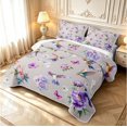 thumbnail image 3 of Erosebridal Lovely Hummingbird Quilt Full,Watercolor Tropical Full Bedspread Sets,Lavender Purple,3-Piece,1 Coverlet and 2 Pillowcases, 3 of 7