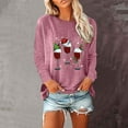 thumbnail image 1 of Hauts de Sortie pour Femmes Imprimé Décontracté de Noël Manches Longues Col Rond Blouses Habillées Décontractées en Liquidation, 1 of 5