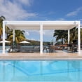 thumbnail image 6 of 12 x 20 FT Louvered Pergola with 6-Panel Pull-Down Privacy Screen, Hardtop Rainproof Pergola with Adjustable Roof for Patio, Lawn & Garden, 6 of 13